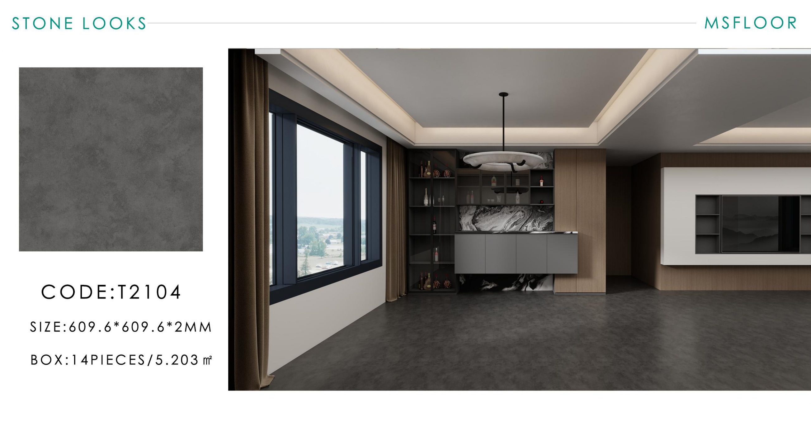 Vinyl MSFLOOR tebal 2mm 1 dus 3,345m2