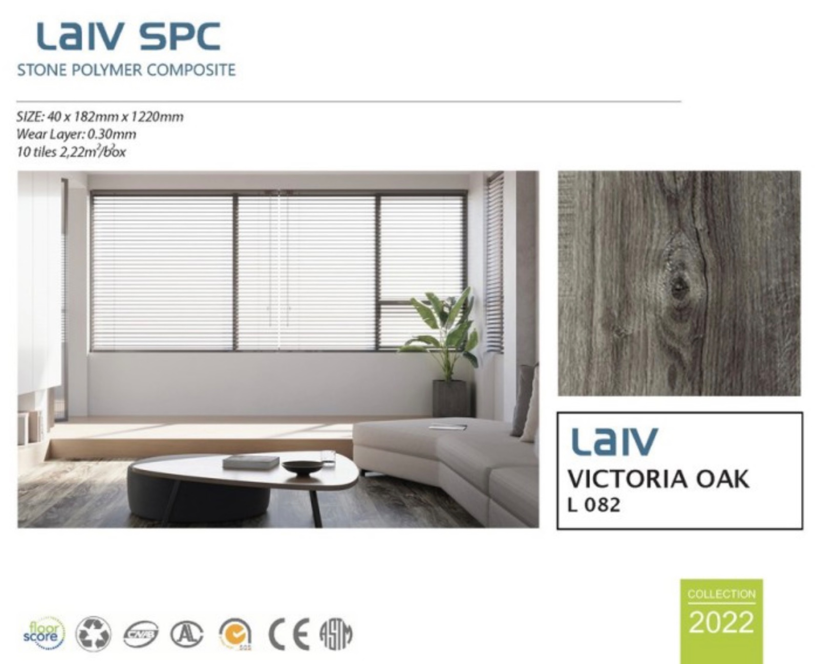 SPC LAIV STONE POLIMER COMPOSITE tebal 5mm 1 dus 2,22m2